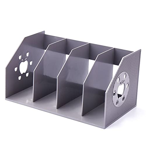 Sxzqjybb File Rack Desktop Magazine Folder Holder/Desk Organizer, Plastic Foldable for Office Organization and Storage with 4 Vertical Compartments Holders