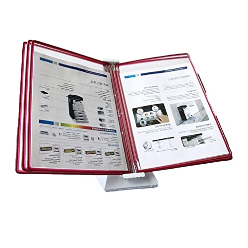 XSMYdpUS File Organizer for Desk - Desktop Reference Organizer, A4 Wall File, 5 Panel Wall Mounted Document Reference Rack, Holds 10 Sheets of A4 Paper, Wall Hanging Operation Guide (Color : Red)