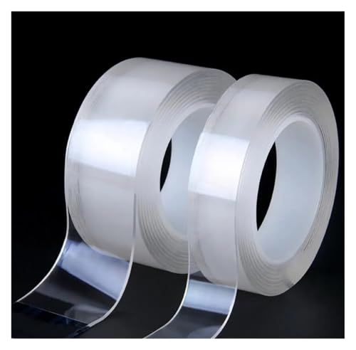 DSWMY 1M/2M/3M/5M Kitchen Transparent Double Sided Tape Bathroom Reusable Tapes Home Decoration Washable Super(10mmx5m)