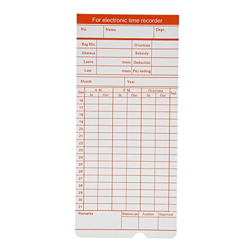 Electronic Calculating Time Clock, Employees in/Out Time Tracker, Small Business Punch Pack Bundle with 50 Time Cards, Ribbon and Security Keys