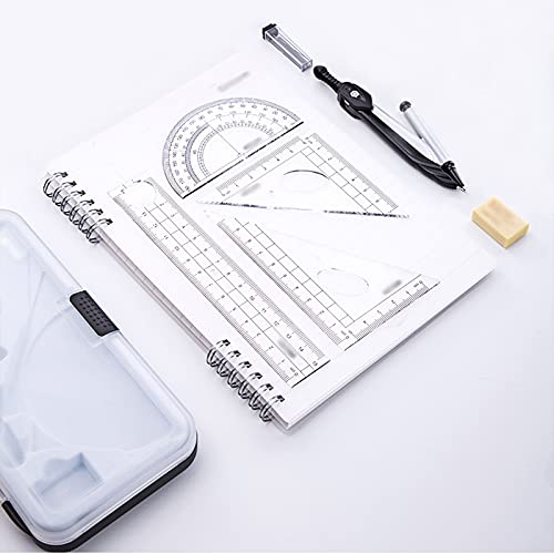 DUHTFCY Math Geometry Kit Set Math Compass Professional Drawing Tool Set Multi-Function Compass Learning Special Mathematics Geometric Drawing Geometry Kit (A)