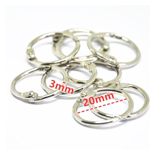 Metal Binder Rings Book Ring,Pack of 30 Binding for Albums Books Scrapbooking Silver & Gold Multiple Sizes(90mm Silver)