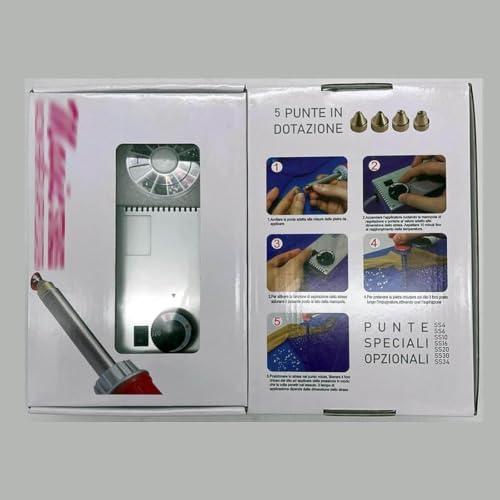 QYDZSHOP Vacuum Rhinestone Setting Machine, Rhinestone Application Tool,with 4 Brass Setting Tips,with Temperature Control,Range 1–8 Mm,for Clothes, Shoes, Fabric Crafts, Portable 110V