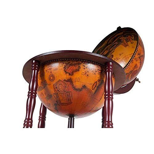Chess Board Set w/Pieces Hidden in Table Top Chess Holder Globe Nautical Old World Wood Globe with Wood Stand Geographic Globe Library Office Decoration
