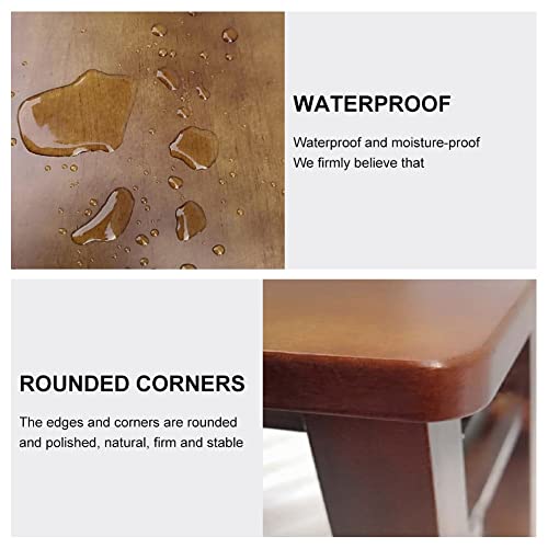 PADZEQ Step Ladder Solid Chair Bathroom Small Wooden Stool Living Room Bedroom Adults Stable with Foot Pad Balcony Indoor