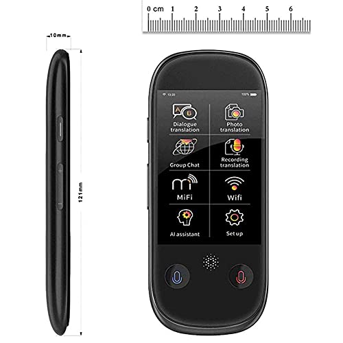 UILMLIO Smart Instant Language Translator Device, Portable Foreign Language Real-Time 2-Way Translations with 3.0Inch Touch Screen,75 Languages, for Travelling Business,Black