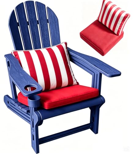 Cafusedd 2-Piece Set (1 Seat + 1 Back Cushion) Patio Chair Cushion Set with Backrest, Water-Repellent Non-Slip Seat & Back Cushions for Garden, Indoor/Outdoor(Red,20x20''/2-Set)