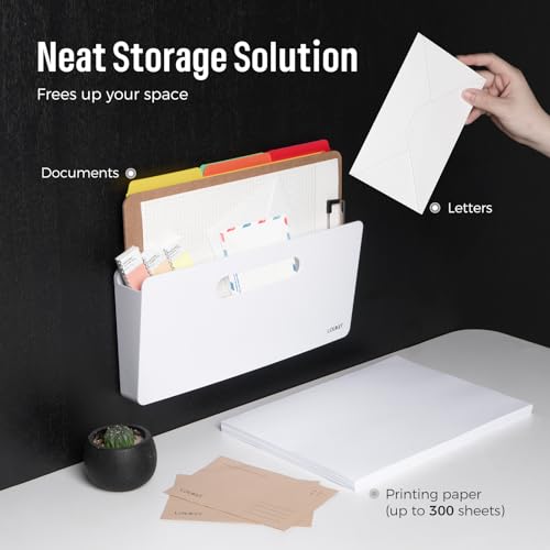 loukin Magnetic File Holder, Wall Mount Paper Organizer, 3 Mount Options