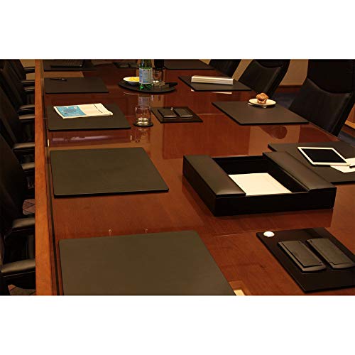 DACASSO Leather Desk Pad Without Side Rails - Luxury Leather Desk Blotter for Writing - Executive Desk Surface Protector - (Black, 20" x 16")
