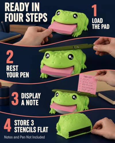 TNSROTG Note Toad Desk Organizer Sticky Holder For Three Inch Square Pads