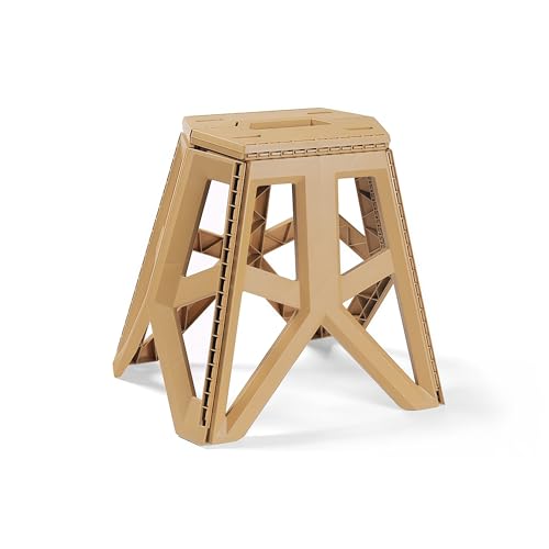 Lightweight Stool, Non-Slip Folding Step Stool,Compact Step Stool Foldable, Step Stools for Adults up to 330 Pound, Suitable for outdoor use and kitchen(Khaki)