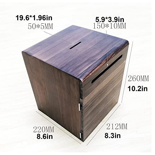 ZEELYDE Donation/Charity/Suggestion Box,Donation Charity Box Christian Wooden Giving Box Love Box Church Collection Donation Charity Box Prayer Box with Lock Suggestion Box
