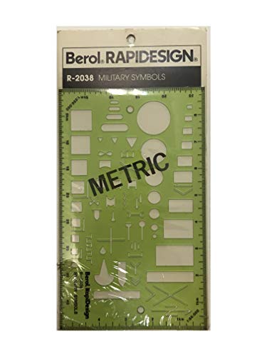RapiDesign Berol(R) (R), R-2038, Military Symbols, 18 cm x 11 cm, Made in the USA