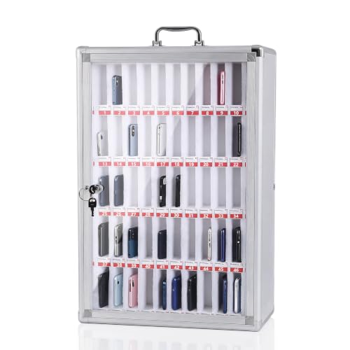 AIWFL 60 Slots Cell Phone Locker Classroom Aluminum Alloy Phone Storage Box