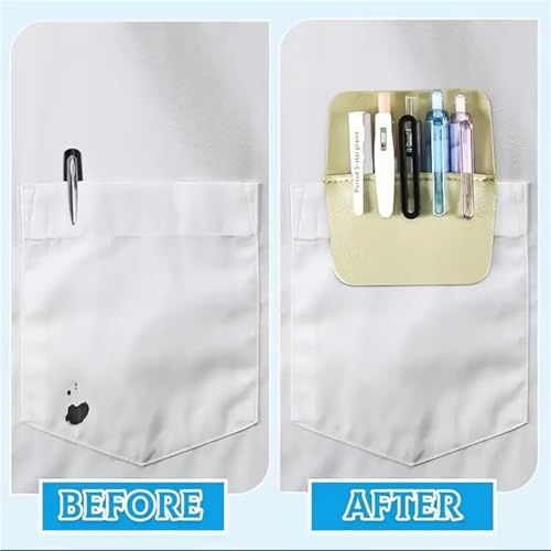 Bingche 8pcs Pocket Protector PVC Pen Pouch Holder Organizer Handmade Pencil For Lab Coat Shirt Note School Office(Green)
