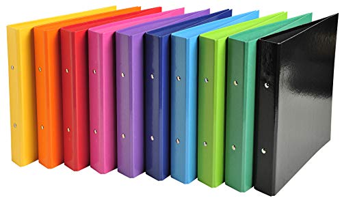 Exacompta - Ref 51029E - Iderama Ring Binder - 230 x 215mm in Size, Suitable for A5 Documents, 2 Rings, Glossy Coated Board, 35mm Spine, 25mm Rings - Assorted Colours (Pack of 10)