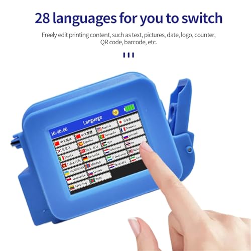 SHIHUANI 12.7mm Portable Mini Inkjet Printer with Fast Dry Ink for Logo Expire Date QR Barcode Batch Number Label(Without Ink,US)