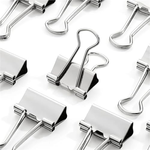 5-30Pcs Binder Clips File Metal Paper Silvery Clip Clamp 15/19/32/40/50mm Stationery Office School Supplies for Office Home School