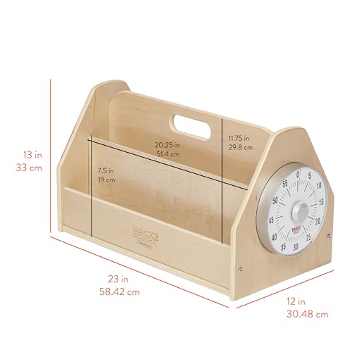 Back2School Express Double-Sided 4-Shelf Book Caddy with Timer, Natural