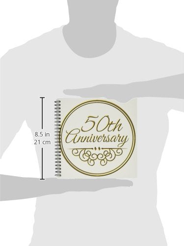 3dRose db_154492_1 50Th Gold Text for Celebrating Wedding Anniversaries 50 Years Married Together Drawing Book, 8 by 8-Inch