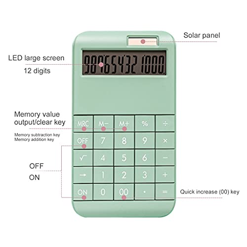 NSUQOA Digit Portable Desk Calculator Business Accounting Tool Built-in 210mAh Battery Solar School Meeting Office Supply(D)
