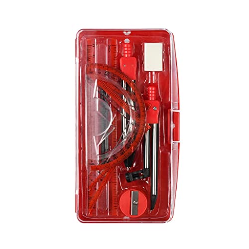 KLJUHGTR Portable Precision Protractor Drawing Triangle Eraser Compass Set Mathematics Rubber Ruler Student Supplies