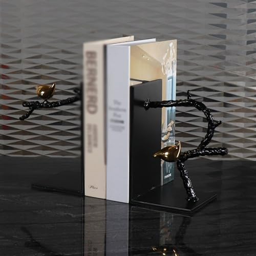 CAOJLjiaxiang-2012 Bookends Home Decorative Birds and Books Vintage Design Resin Bookshelf Bookends Bookend Supports Home and Office Shelf Table Decor Book Ends