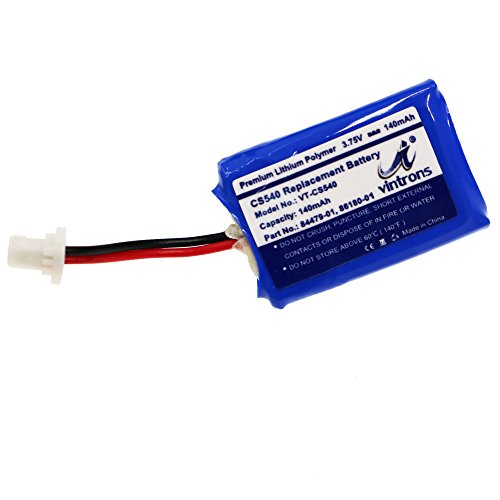 VINTRONS CS540, C054 Replacement 86180-01, 84479-01 Battery for Plantronics CS540 Wireless Headset, 86180-01, 84479-01, (Pack of 6)