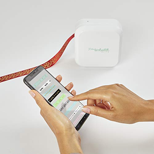 Brother P-Touch Embellish Elite Connectable Decorative Ribbon and Tape Printer (PTP715EBT), white