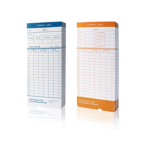 JIAN BOLAND 1000pcs Thermal Paper Time Cards,Monthly, 2-Sided,7.3×3.3inches Weekly Employee Time Sheet for Thermal Punch Clock