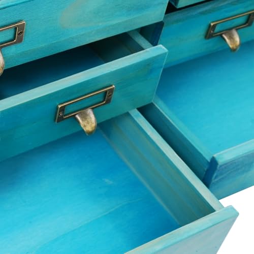 Namiose Apothecary Cabinet, 4 Pack Wooden Desktop Drawer Organizer (Blue)