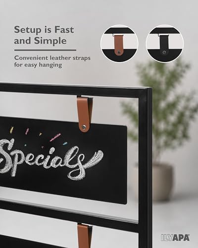 Ilyapa Twin Metal A Frame Sign, Chalkboard Sidewalk Sign - 24x42 in