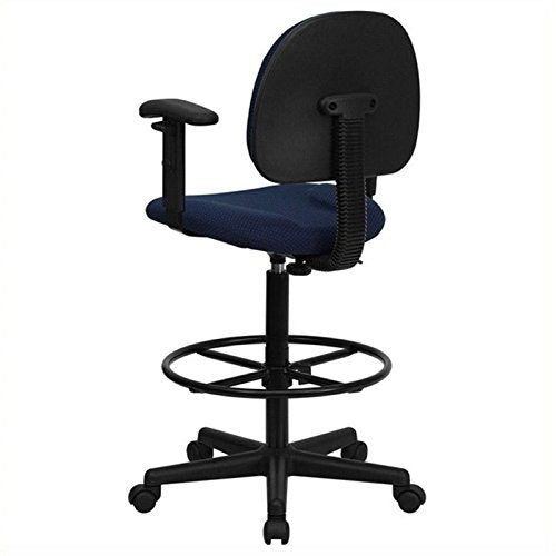 Scranton & Co Patterned Ergonomic Drafting Chair with Arms in Blue