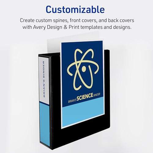 Avery® Durable View 3 Ring Binders, 2" Slant Ring, 4 Dark Blue Binders
