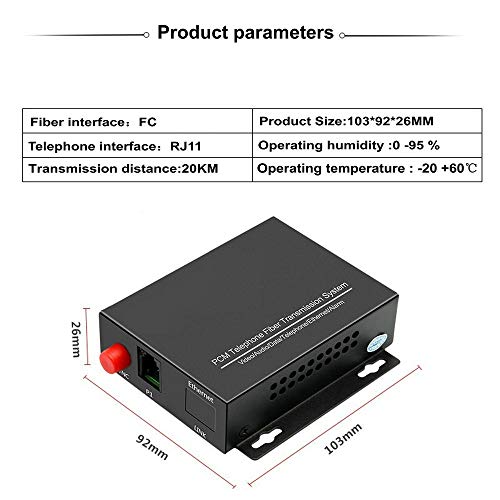 1Pair 1 Channel PCM Voice Telephone Fiber Optical Media Converters Extender Adapter Single Mode FC Fiber Optic Port Caller ID FAX