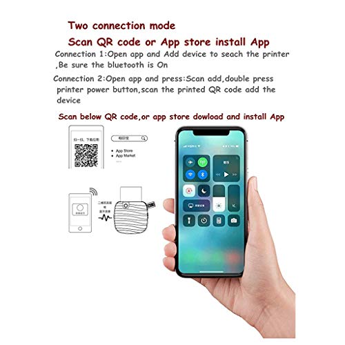 MVUYO Sticky Note Printer, Inkless Thermal Printer, Connection Thermal Sticker Receipt Printer Compatible(Black)