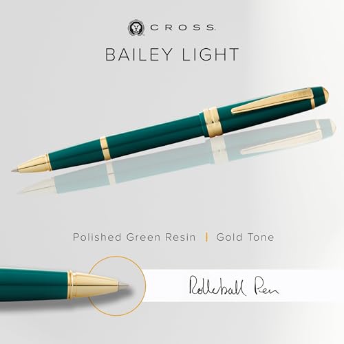 Cross Bailey Light Rollerball Pen, Polished Green, Medium Point, Black Ink