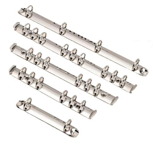 Book Rings Clips 10pcs A4/B5/A5/A6/A7 Metal Loose-Leaf Binding Clips Colorful Spiral Binder File Folder DIY Album Diary(A5-Gold)