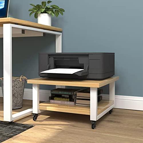 GAZOGJ Office Printer Shelf Office Under Desk Rolling Printer Stand with Wheels Mobile Printer Stand Printer Table Work Cart for Home Office Printer Stand