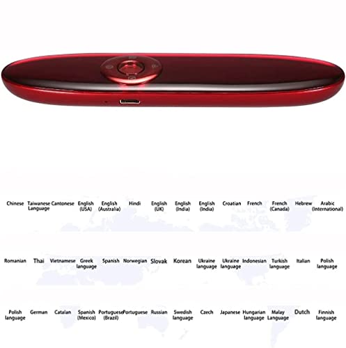 XARONF Portable Language Translator Device Portable Foreign Language Translations, Support 40 Languages/Voice Translations (Color : Red)
