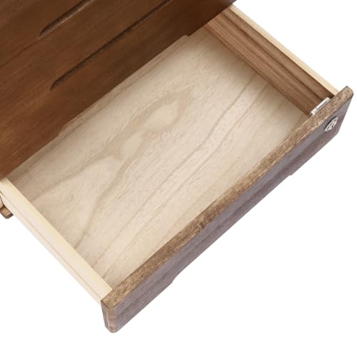 Wooden Desk Organizer, Desktop Storage Box with 4 Lockable Drawers, Countertop Wood Cabinet Office Supplies File Organizer Flat File Cabinet for Office, Study, Dresser, and More(15.75"X11"X15.94")