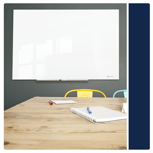 Quartet Magnetic Dry Erase Board, 72" x 48" Glass White Board for Wall, Frameless, InvisaMount, White (Q25F03IMW)
