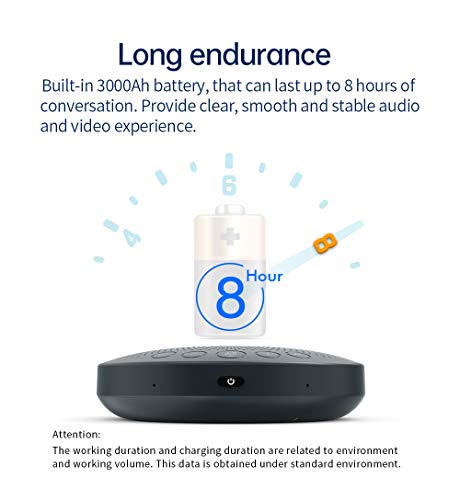 Matosio BluePod Conference Speakerphone, Bluetooth and USB Conference Microphone & Speaker, VoiceLoc and VoiceCap Function with 6 Omnidirectional Microphones, for Meeting Room or Home Office