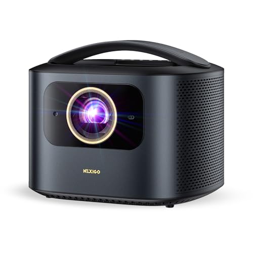 NexiGo TriVision Ultra, 4K Tri-LED-Laser Portable Projector, 2600 Lumens, 100,000:1 Dynamic Contrast, No Laser Speckle, No Eye Strain, Dolby Vision, HDR10+, 3D, Fire TV Storage Slot