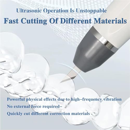 Ultrasonic Cutter, Ultrasonic Cutting Knife with 5 Blades, Multifunctional Hand-held Cutter, for Plastic Leather Resin Acrylic Wood Sheet, Ultrasonic Cutter Knife