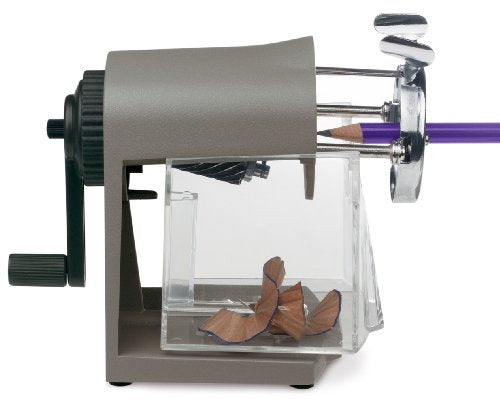Swordfish ‘Scholar’ Multiple Size Desktop Manual Pencil Sharpener with Replaceable Helical Blade[40104] 8–12mm,Grey
