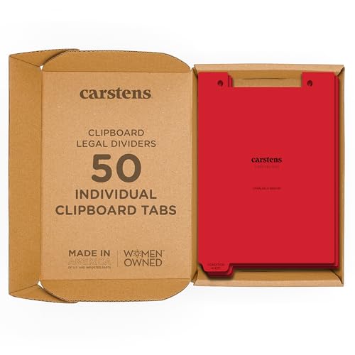 Red Clipboard Divider Tabs, Legal, Bottom Position 1, Case of 50