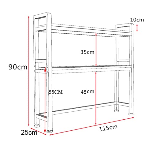 FENOKD Book Shelf 2 Tier Desktop Bookshelf Multipurpose Desktop Organizer, Wood and Metal Countertop Storage Shelf for Living Room, Office, Kitchen, L45.2 Xw 9.8Xh 35.4 Inch She