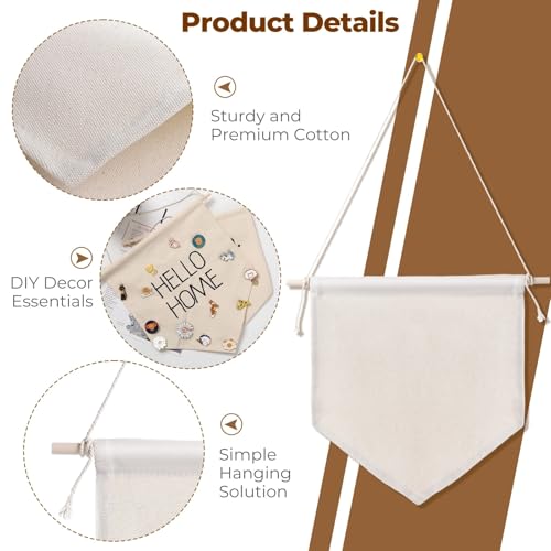 30PCS Blank Canvas Banners - Wall Decorative DIY Wall Display Hanging Flags, Enamel Pin Wall Display Banners for Enamel Lapel Badge Collection
