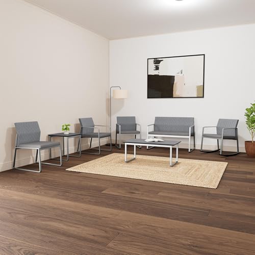 Lesro Gansett Reception Waiting Room Steel End Table/Silver Steel/Natural